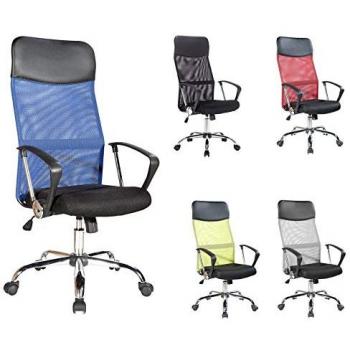 MOBILI REBECCA Rebecca Mobili Sedia Ufficio Nera Blu Pu Tessuto a Maglie 113/123x57,5x58,5