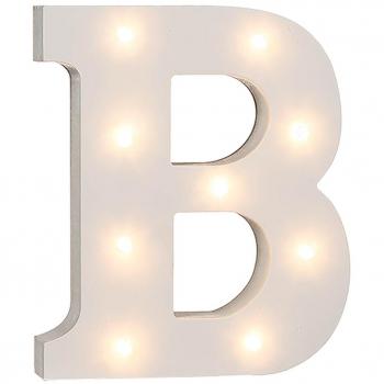 Lampada lettera B in legno con illuminazione a LED OUT OF THE BLUE