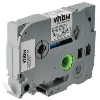 Ruban Ultra-Fort pour Brother PT 2500/2600 8 mm x 9 mm Noir sur Blanc