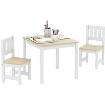 Ensemble table et chaises pour enfants - AIYAPLAY - pour dessiner et jouer - MDF - 56x52x48cm