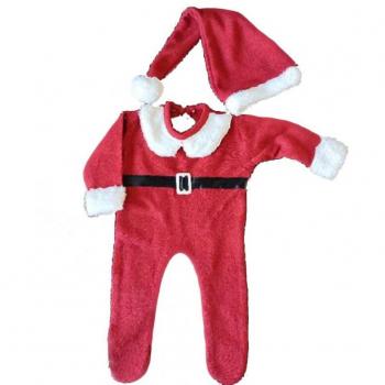 Newborn Christmas Costume with Hat and Jumpsuit