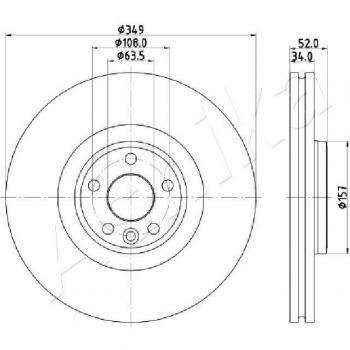 ASHIKA 60-0L-L17 Bremsscheibe für LAND ROVER und JAGUAR