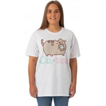 Pusheen Women's Adorable Cat T-Shirt Size S White