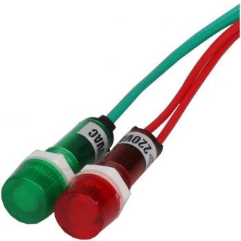 10pcs 10mm Red Green Signal Indicator Light 24V 220V with 17CM Wire