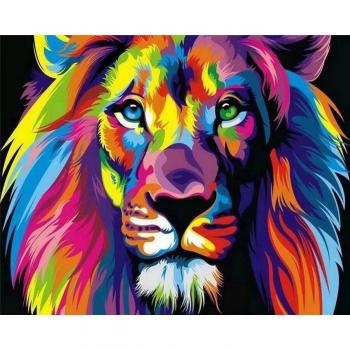 Tirzah 40cm x 50cm Colorful Lion Paint by Numbers