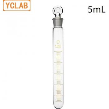 YCLAB 5mL Graduated Glass Test Tube with Glass Stopper