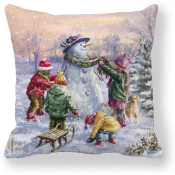 Housse de coussin Cerf Père Noël en Polyester