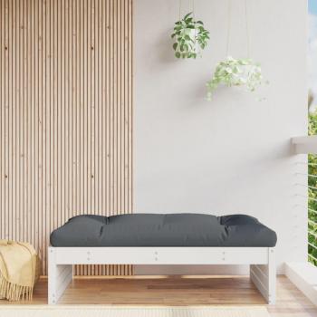 VidaXL Garden Footstool White 120x80 cm Solid Wood Pine