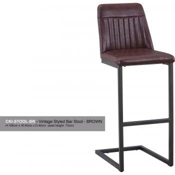 Brown Vintage Leather Bar Stool