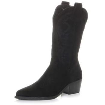 Embroidery‑Adorned AJVANI Low Heel Cowboy Boots – Size 3
