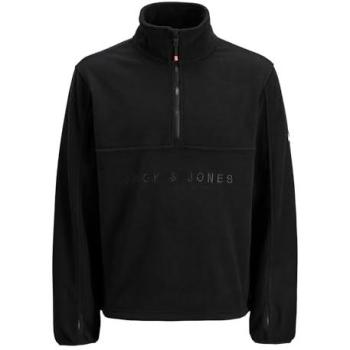 Felpa JACK & JONES Pile Mezza Zip Nero