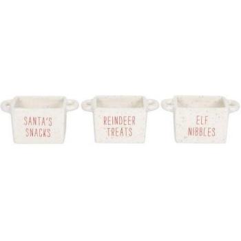 Bol de Noël en céramique pour snacks (Pack de 3)