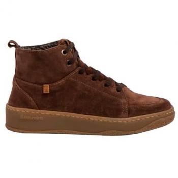 Botines El Naturalista N5843 de ante seda chocolate