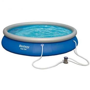 Piscina Desmontable Autoportante Bestway Fast Set 457x84 cm con Depuradora de Cartucho de 2.006 L/H