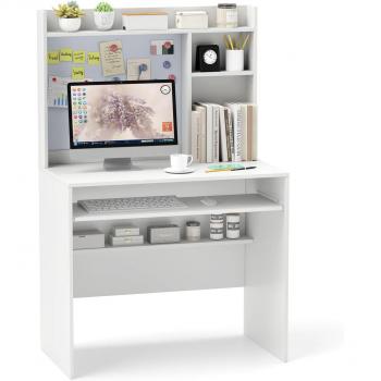 Moderna Scrivania Ufficio 89x50x138 cm con Vassoio Tastiera