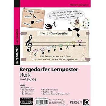 Lernposter Musik - 1.-4. Klasse: 6 Poster für den Klassenraum (Bergedorfer® Lernposter)
