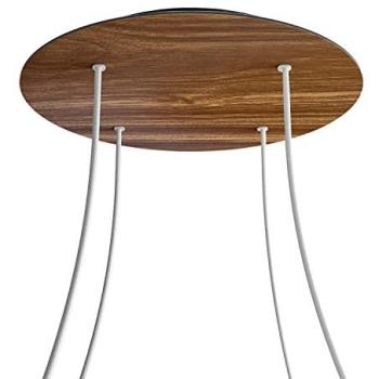 Rose‑One XXL Rosette Ronde Bois Noir, 4 trous + 4 trous latéraux, 400 mm