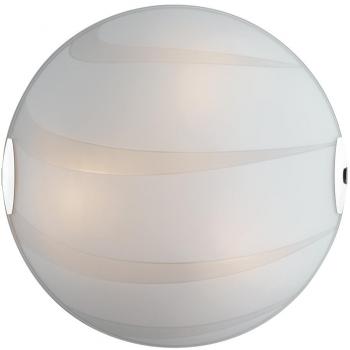 Lámpara techo en vidrio blanco con 3 aros de luz
