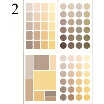 4 Sheets Solid Color Dots Decorative Stickers