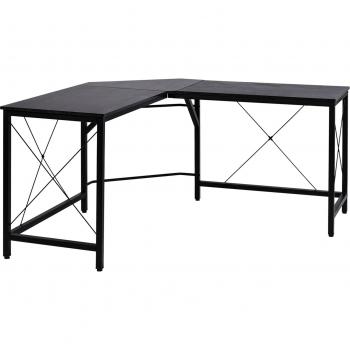HOMCOM L-Form Schreibtisch 150x150x76cm MDF Schwarz