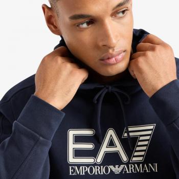 Sudadera Casual EA7 Azul con Cuello Redondo