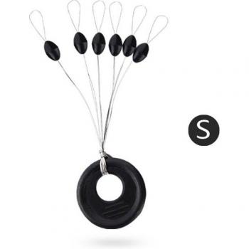 10 Groups of 6-in-1 Black Rubber Oval Fishing Bobber Float