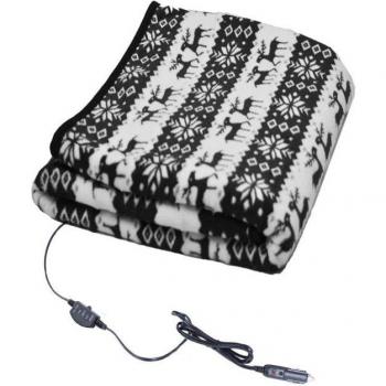 Manta calefactora para coche 12V (60 x 40, rojo y negro)