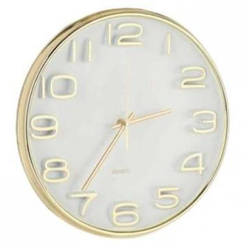 Reloj Cuadrado Redondo Dorado de Vidrio y Plástico 33 x 33 x 5,5 cm (6 Unidades)