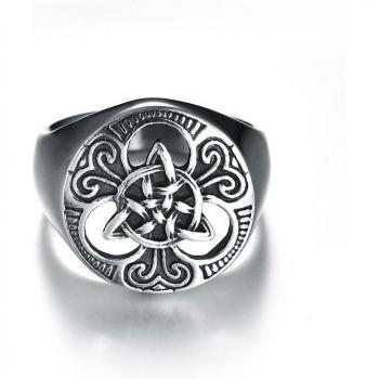 Hollow Triquetra Stainless Steel Ring