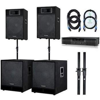 Allround PA-Anlage mit 2x 15 Speaker, 2x18 Woofer, Verstärker für Events 4400W