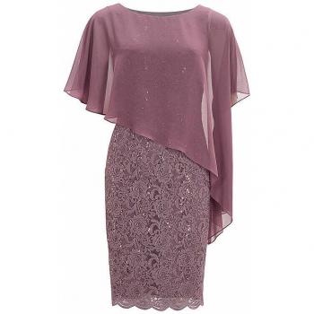 Beerenfarbenes Swing Cocktailkleid Größe 44