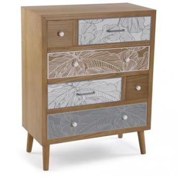 Cómoda PALM GREY de Madera MDF y Abeto de 6 cajones con Diseño 21530115