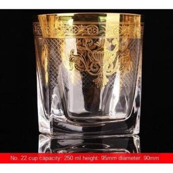 Gold Line Crystal Beer Mug & Whiskey Glass