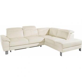 Sofa Fashion Ecksofa Mantua L‑Form 270 cm – Weiß, Sofabett mit Bettkasten