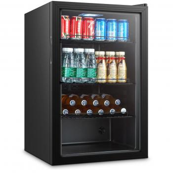 115L Black Glass Door Countertop Fridge
