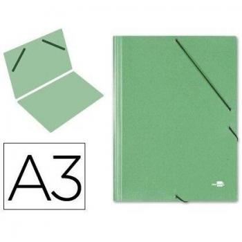 A3 Green Elastic Folder Cardboard Cover No Flaps