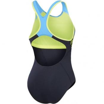 Costume Intero Speedo Placement Laneback Donna Blu Navy/Giallo