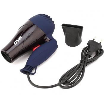 Sèche‑cheveux pliable 1500 W avec embout collecteur, faible bruit