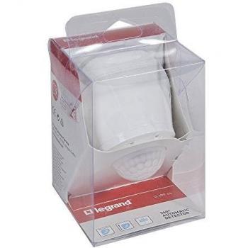 Sensor de Movimiento Legrand Mosaic - Detector autónomo para luz, rango de cobertura 8mts, instalación en techo o pared, detección 360º, color blanco