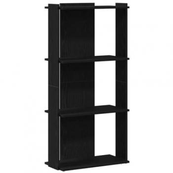 VidaXL 3-Tier Black Bookcase 60x30x120 cm Engineered Wood