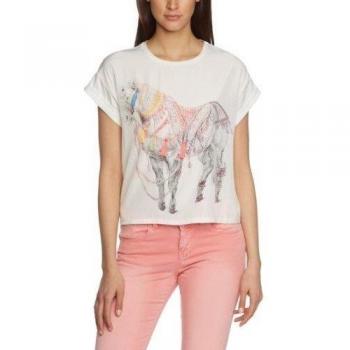 Vero Moda Florenca Top - Blusa con cuello redondo de manga corta para mujer, talla 38
