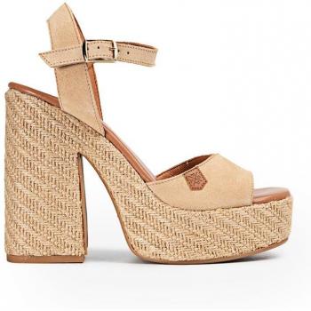 Sandalias POPA Tacón Serraje con Hebilla
