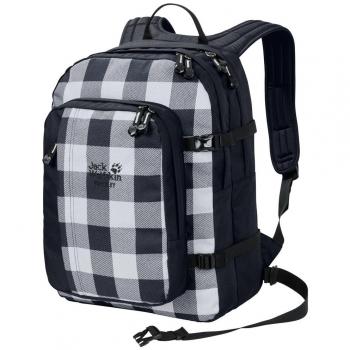 Jack Wolfskin Berkeley Grey Lumber Check Rucksack – 45 x 36 x 3,50 cm
