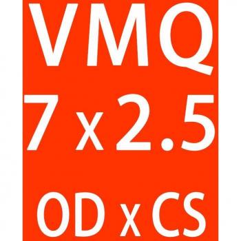 10PC Red VMQ Silicone O-Ring, 2.5mm Thickness, OD7/8/9/10/11/12/13mm