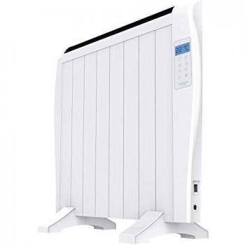 Cecotec Radiador Eléctrico Bajo Consumo Ready Warm 1800 Thermal 8 Elementos, 1200W, De pared o pie, 3 Modos, Temporizador, Mando a Distancia, Pantalla LED, Blanco