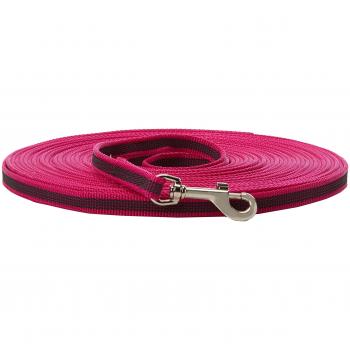 Color & Gray - Gummierte Leine - Pink-Grau 14mm / 3 m mit Schlaufe, max für 30 kg Hunde