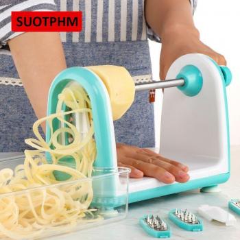 Spiral Vegetable Slicer with 5 Stainless Steel Blades