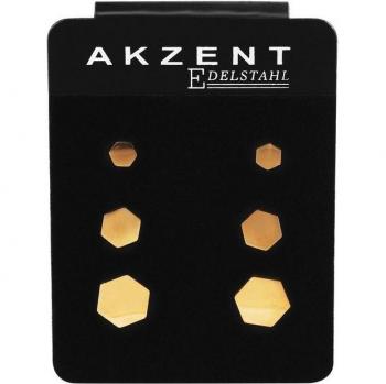 Colección Akzent Triple Pendientes Oro Rosa