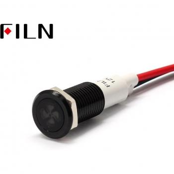 10mm LED Indicator Light for Car Dashboard - Fan Symbol, 12V, Various Colors