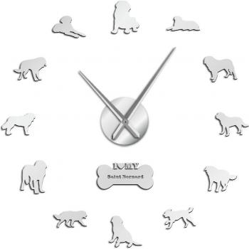 Barry the Saint Bernard Dog Breed Mute Wall Watch